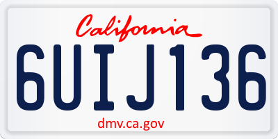 CA license plate 6UIJ136