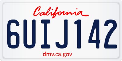 CA license plate 6UIJ142