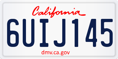 CA license plate 6UIJ145