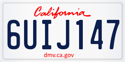 CA license plate 6UIJ147