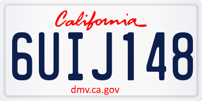 CA license plate 6UIJ148