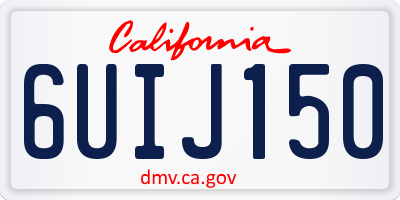 CA license plate 6UIJ150