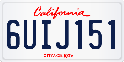 CA license plate 6UIJ151