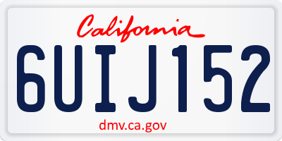 CA license plate 6UIJ152