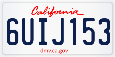 CA license plate 6UIJ153