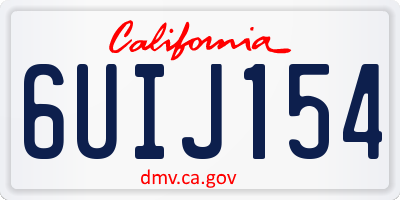 CA license plate 6UIJ154