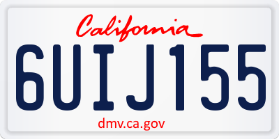 CA license plate 6UIJ155