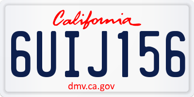 CA license plate 6UIJ156