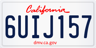 CA license plate 6UIJ157