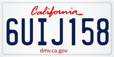 CA license plate 6UIJ158