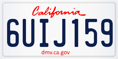 CA license plate 6UIJ159