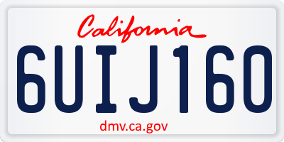 CA license plate 6UIJ160