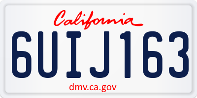 CA license plate 6UIJ163