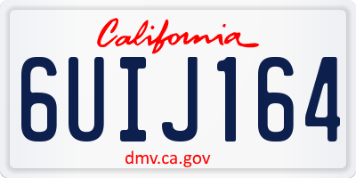 CA license plate 6UIJ164