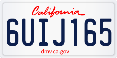 CA license plate 6UIJ165