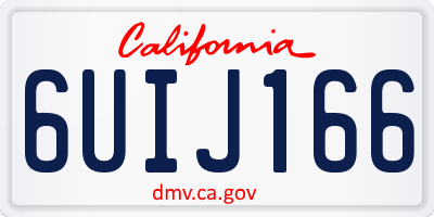 CA license plate 6UIJ166
