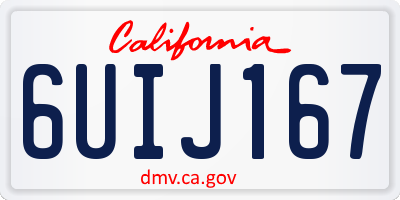 CA license plate 6UIJ167