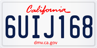 CA license plate 6UIJ168