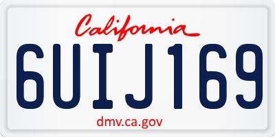 CA license plate 6UIJ169