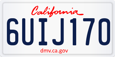 CA license plate 6UIJ170