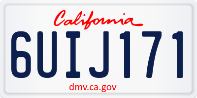 CA license plate 6UIJ171