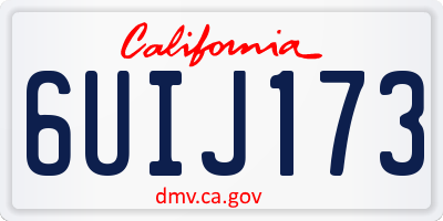 CA license plate 6UIJ173