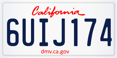 CA license plate 6UIJ174