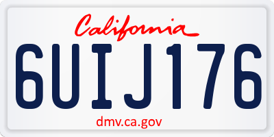 CA license plate 6UIJ176