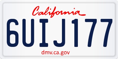 CA license plate 6UIJ177