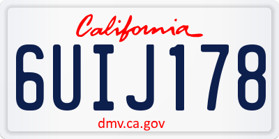 CA license plate 6UIJ178
