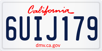 CA license plate 6UIJ179