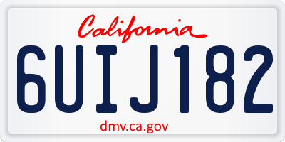 CA license plate 6UIJ182