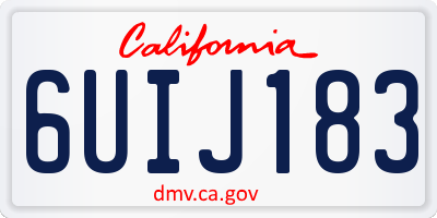 CA license plate 6UIJ183