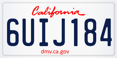 CA license plate 6UIJ184