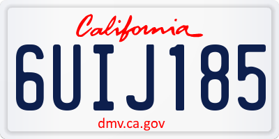 CA license plate 6UIJ185