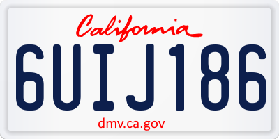 CA license plate 6UIJ186