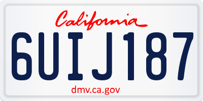 CA license plate 6UIJ187