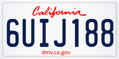 CA license plate 6UIJ188