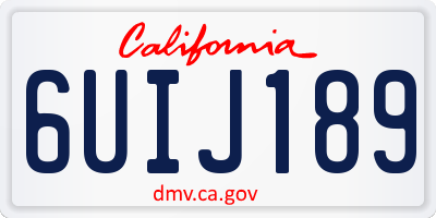 CA license plate 6UIJ189