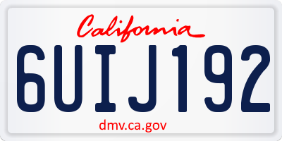 CA license plate 6UIJ192