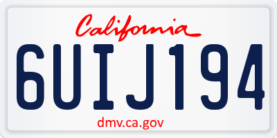 CA license plate 6UIJ194