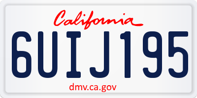 CA license plate 6UIJ195