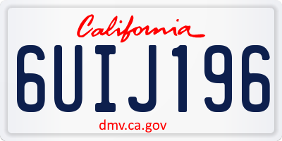 CA license plate 6UIJ196