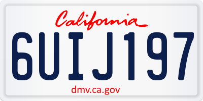 CA license plate 6UIJ197