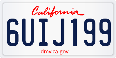 CA license plate 6UIJ199