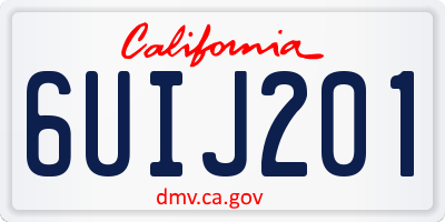 CA license plate 6UIJ201