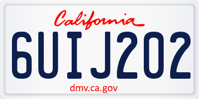 CA license plate 6UIJ202