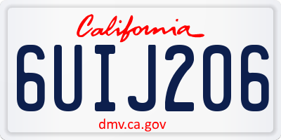 CA license plate 6UIJ206