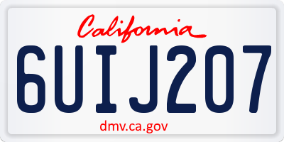 CA license plate 6UIJ207