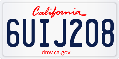 CA license plate 6UIJ208